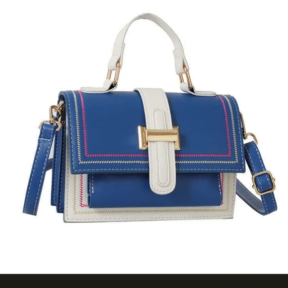 None Handbags - NWT Blue and White Women's Crossbody Handbag Multiple Compartments